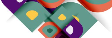 Soyut yuvarlak şekiller ve gölge efektleri tekrarlanan vektör modern geometrik arkaplan kümesi