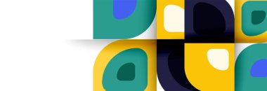 Soyut yuvarlak şekiller ve gölge efektleri tekrarlanan vektör modern geometrik arkaplan kümesi