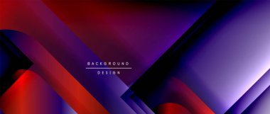 Çizgiler ve modern formlarla vektör geometrik arkaplan. Soyut yuvarlak şekiller, gölge ve ışık efektleri ile akışkan eğimli