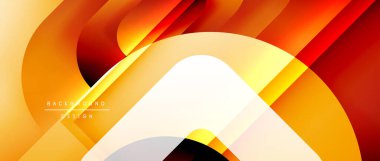 Çizgiler ve modern formlarla vektör geometrik arkaplan. Soyut yuvarlak şekiller, gölge ve ışık efektleri ile akışkan eğimli