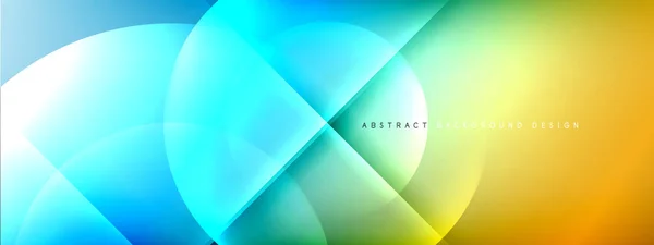 Vektorové abstraktní pozadí - kruh a křížení na tekutém gradientu se stíny a světelnými efekty. Techno nebo obchodní lesklý design šablony pro text — Stockový vektor