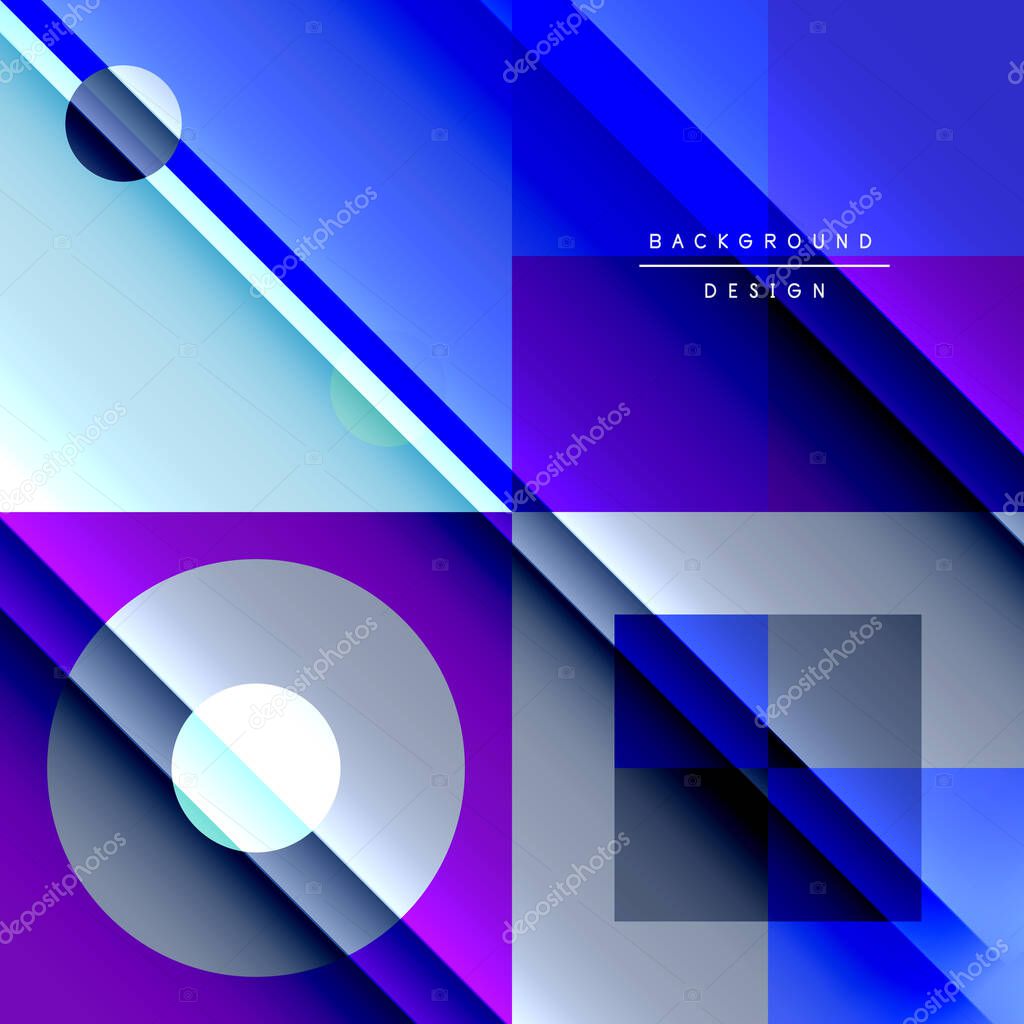 Neo memphis geometric pattern with circles, squares and lines. Pop art abstract background for covers, banners, flyers and posters and other templates