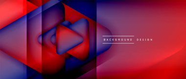 Üçgen geometrik soyut arkaplanı şekillendirir. Üç boyutlu gölge efektleri ve sıvı eğimleri. Metin mesajınız için modern üstüste bindirme formları duvar kağıdı