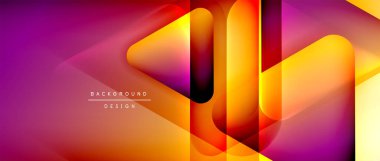 Üçgen geometrik soyut arkaplanı şekillendirir. Üç boyutlu gölge efektleri ve sıvı eğimleri. Metin mesajınız için modern üstüste bindirme formları duvar kağıdı