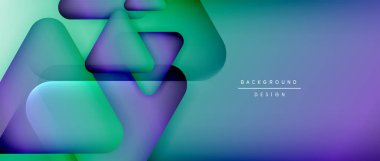 Üçgen geometrik soyut arkaplanı şekillendirir. Üç boyutlu gölge efektleri ve sıvı eğimleri. Metin mesajınız için modern üstüste bindirme formları duvar kağıdı