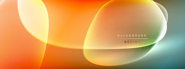 Vektör soyut arkaplan - sıvı kabarcıklar, gölgeler ve ışık efektleri ile sıvı gradyan şekiller. Metin için parlak tasarım şablonu