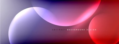 Vektör soyut arka plan sıvı baloncuk daireleri, gölgeler ve ışık efektleri ile sıvı gradyan. Metin için parlak tasarım şablonları