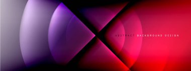 Vektör soyut arkaplan - gölgeler ve ışık efektleri ile sıvı gradyanı üzerinde daire ve çapraz çapraz. Metin için tekno ya da ticari parlak tasarım şablonları