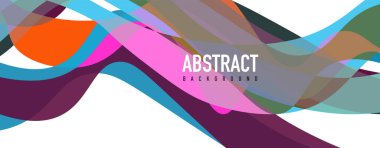 Akışkan dalga renkli soyut arkaplan. Dinamik renkli canlı vektör tasarımı