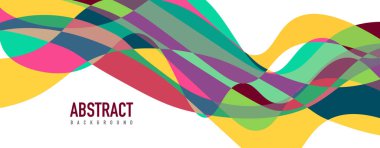 Akışkan dalga renkli soyut arkaplan. Dinamik renkli canlı vektör tasarımı