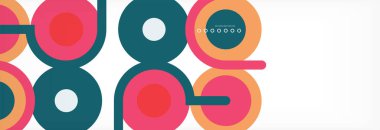 Kapaklar, afişler, el ilanları ve posterler ve diğer şablonlar için çemberler ve çizgiler soyut arkaplan