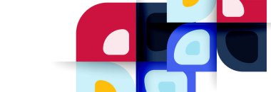 Soyut yuvarlak şekiller ve gölge efektleri tekrarlanan vektör modern geometrik arkaplan kümesi