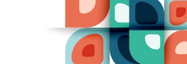 Soyut yuvarlak şekiller ve gölge efektleri tekrarlanan vektör modern geometrik arkaplan kümesi