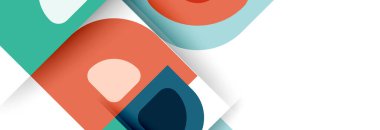 Soyut yuvarlak şekiller ve gölge efektleri tekrarlanan vektör modern geometrik arkaplan kümesi