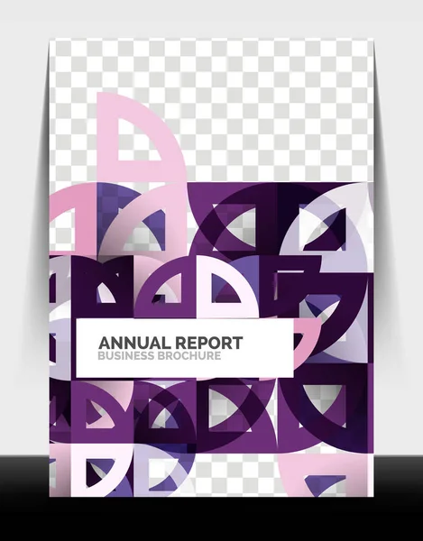 Volante de negocios informe anual, círculo y triángulo formas diseño moderno — Archivo Imágenes Vectoriales