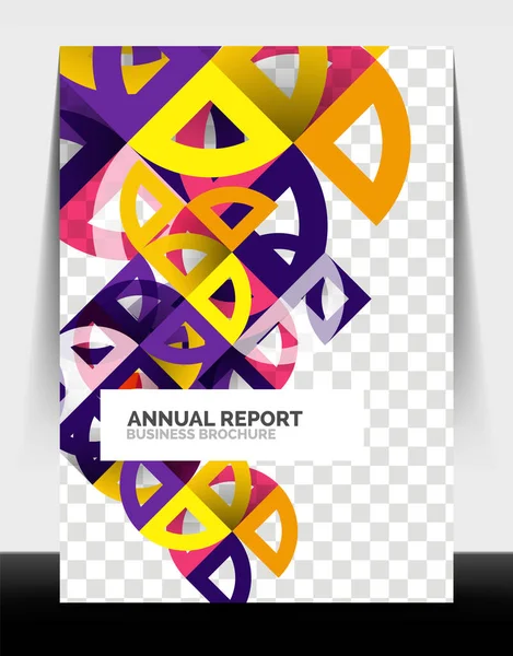 Business flyer annual report, circle and triangle shapes modern design — Stock Vector