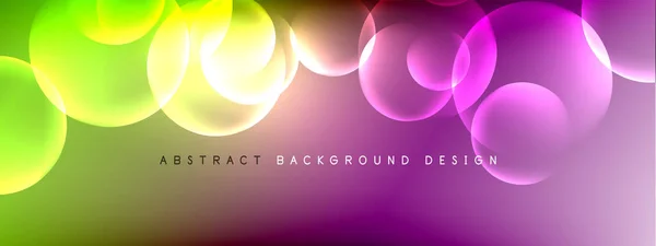 Vector abstracto fondo círculos de burbujas líquidas en gradiente de fluido con sombras y efectos de luz. Plantillas de diseño brillante para texto — Vector de stock