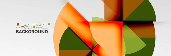 Heldere kleurcirkels, abstracte ronde vormen en driehoeken compositie met schaduw effecten. Vector modern geometrisch ontwerp sjabloon — Stockvector