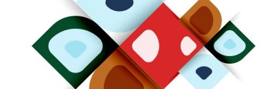 Soyut yuvarlak şekiller ve gölge efektleri tekrarlanan vektör modern geometrik arkaplan kümesi