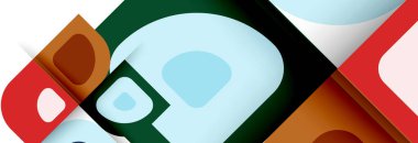 Soyut yuvarlak şekiller ve gölge efektleri tekrarlanan vektör modern geometrik arkaplan kümesi