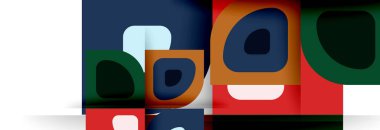 Soyut yuvarlak şekiller ve gölge efektleri tekrarlanan vektör modern geometrik arkaplan kümesi