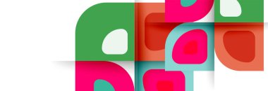 Soyut yuvarlak şekiller ve gölge efektleri tekrarlanan vektör modern geometrik arkaplan kümesi