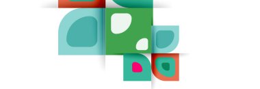 Soyut yuvarlak şekiller ve gölge efektleri tekrarlanan vektör modern geometrik arkaplan kümesi