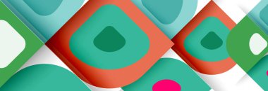 Soyut yuvarlak şekiller ve gölge efektleri tekrarlanan vektör modern geometrik arkaplan kümesi