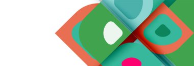 Soyut yuvarlak şekiller ve gölge efektleri tekrarlanan vektör modern geometrik arkaplan kümesi