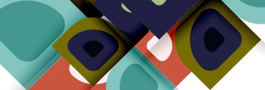 Soyut yuvarlak şekiller ve gölge efektleri tekrarlanan vektör modern geometrik arkaplan kümesi