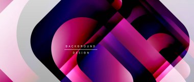 Çizgiler ve modern formlarla vektör geometrik arkaplan. Soyut yuvarlak şekiller, gölge ve ışık efektleri ile akışkan eğimli