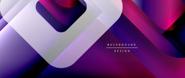 Çizgiler ve modern formlarla vektör geometrik arkaplan. Soyut yuvarlak şekiller, gölge ve ışık efektleri ile akışkan eğimli