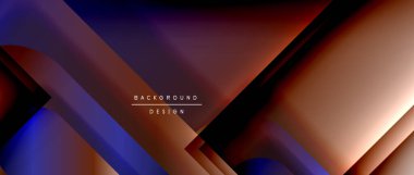 Çizgiler ve modern formlarla vektör geometrik arkaplan. Soyut yuvarlak şekiller, gölge ve ışık efektleri ile akışkan eğimli