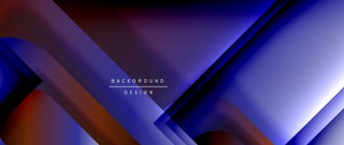 Çizgiler ve modern formlarla vektör geometrik arkaplan. Soyut yuvarlak şekiller, gölge ve ışık efektleri ile akışkan eğimli