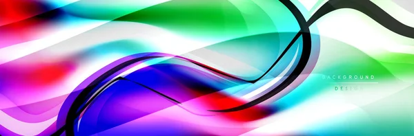 Fond abstrait vectoriel, bulle fluide de style liquide avec des effets métalliques, texture chromée quicksilver couleur et lueur de couleur — Image vectorielle