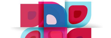 Soyut yuvarlak şekiller ve gölge efektleri tekrarlanan vektör modern geometrik arkaplan kümesi