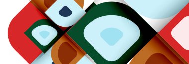 Soyut yuvarlak şekiller ve gölge efektleri tekrarlanan vektör modern geometrik arkaplan kümesi