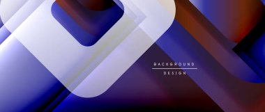 Çizgiler ve modern formlarla vektör geometrik arkaplan. Soyut yuvarlak şekiller, gölge ve ışık efektleri ile akışkan eğimli