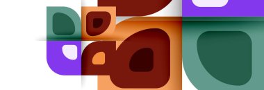 Soyut yuvarlak şekiller ve gölge efektleri tekrarlanan vektör modern geometrik arkaplan kümesi