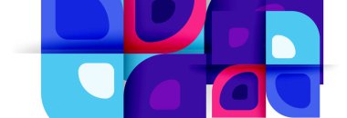 Soyut yuvarlak şekiller ve gölge efektleri tekrarlanan vektör modern geometrik arkaplan kümesi