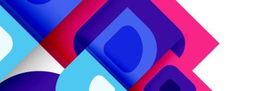 Soyut yuvarlak şekiller ve gölge efektleri tekrarlanan vektör modern geometrik arkaplan kümesi