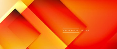 Kare şekiller bileşimi, akışkan geometrik soyut arkaplan. 3B gölge efektleri, modern tasarım şablonu