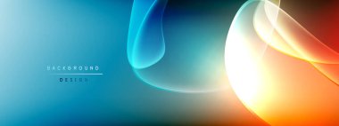 Vektör soyut arkaplan - sıvı kabarcıklar, gölgeler ve ışık efektleri ile sıvı gradyan şekiller. Metin için parlak tasarım şablonu