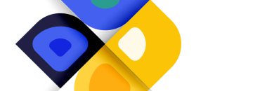 Soyut yuvarlak şekiller ve gölge efektleri tekrarlanan vektör modern geometrik arkaplan kümesi