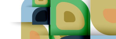 Soyut yuvarlak şekiller ve gölge efektleri tekrarlanan vektör modern geometrik arkaplan kümesi