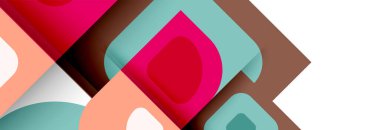 Soyut yuvarlak şekiller ve gölge efektleri tekrarlanan vektör modern geometrik arkaplan kümesi