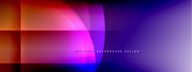 Vektör soyut arkaplan - gölgeler ve ışık efektleri ile sıvı gradyanı üzerinde daire ve çapraz çapraz. Metin için tekno ya da ticari parlak tasarım şablonları