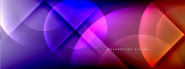 Vektör soyut arkaplan - gölgeler ve ışık efektleri ile sıvı gradyanı üzerinde daire ve çapraz çapraz. Metin için tekno ya da ticari parlak tasarım şablonları