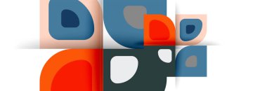 Soyut yuvarlak şekiller ve gölge efektleri tekrarlanan vektör modern geometrik arkaplan kümesi