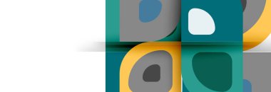 Soyut yuvarlak şekiller ve gölge efektleri tekrarlanan vektör modern geometrik arkaplan kümesi